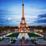 Eiffel tower at night